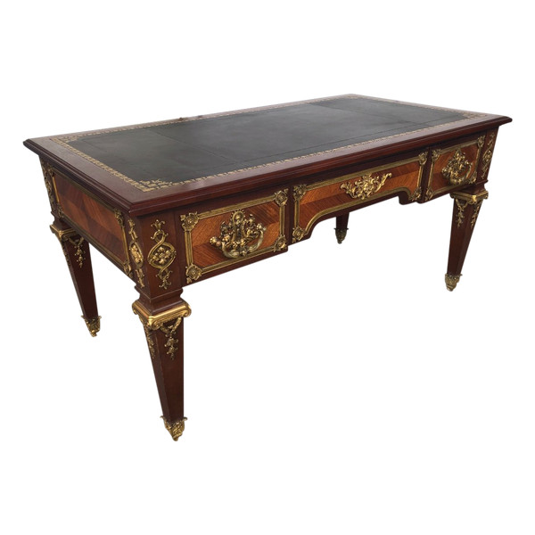 Bureau Plat style Louis XIV  Napoléon III Fabrication Krieger Faubourg Saint Antoine  Vers 1850