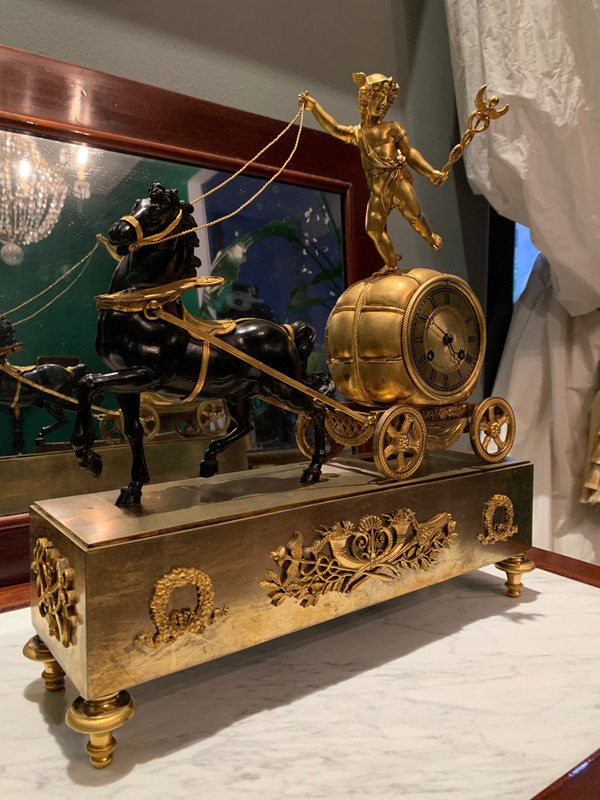 Claude Galle: Raro orologio Char De Mercure, periodo Impero.