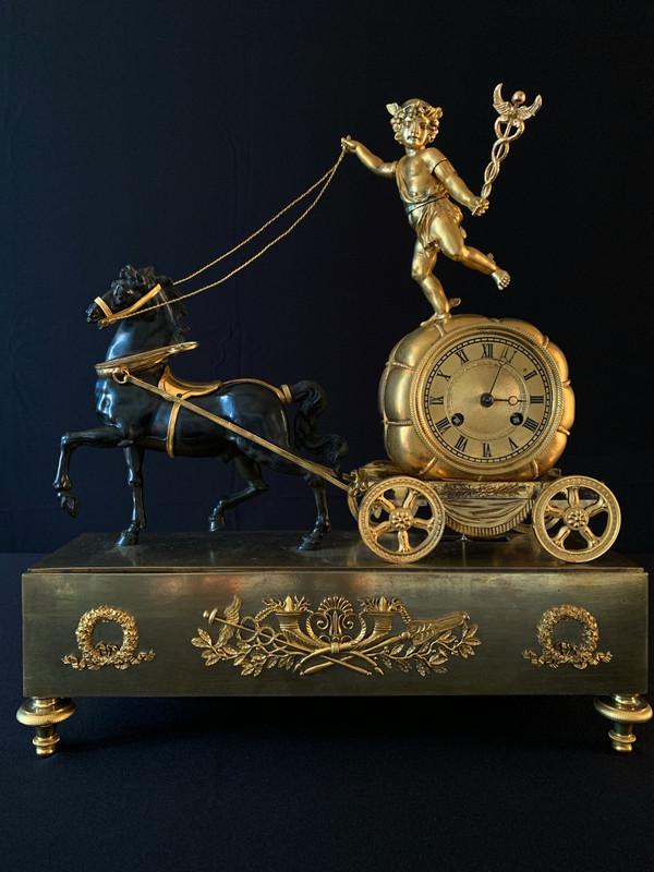 Claude Galle: Raro orologio Char De Mercure, periodo Impero.