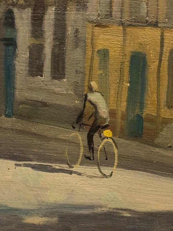 Maurice Delavier Vue de l’institut depuis le Quai Malaquais  Daté  1944 Huile Sur Isorel