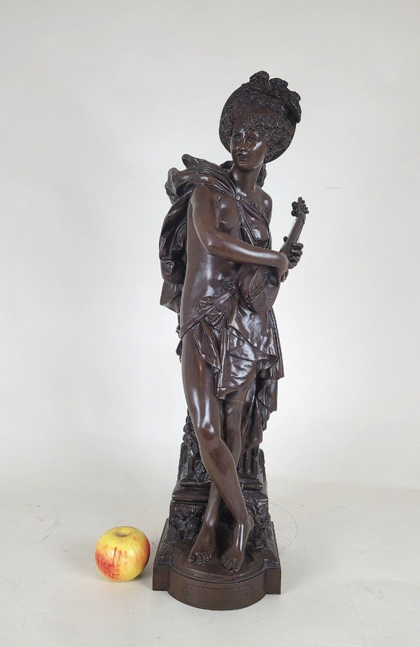 Carrier-Belleuse, Zikade, große signierte Bronze, 19. Jahrhundert