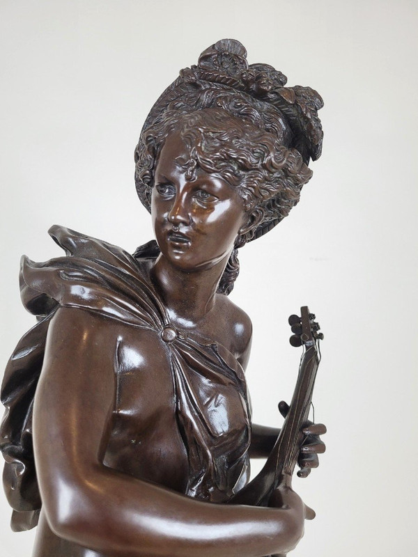 Carrier-Belleuse, Zikade, große signierte Bronze, 19. Jahrhundert