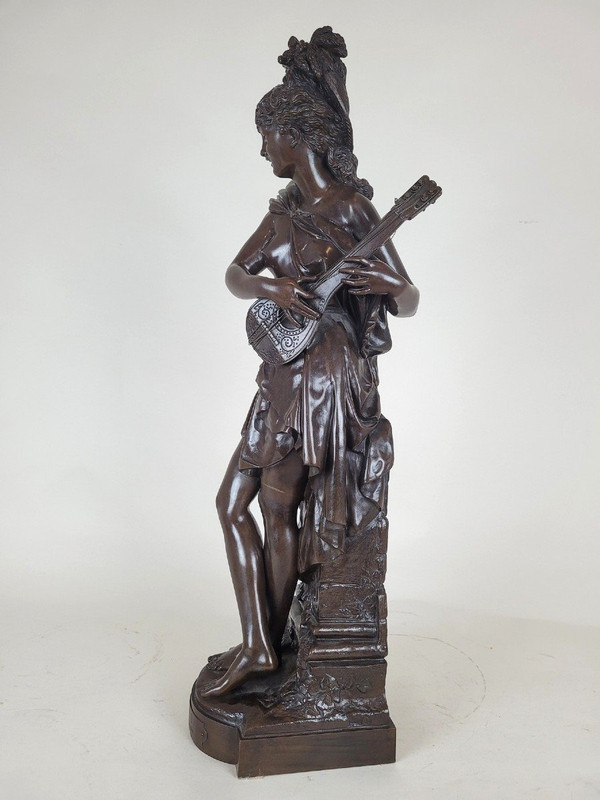 Carrier-Belleuse, Zikade, große signierte Bronze, 19. Jahrhundert