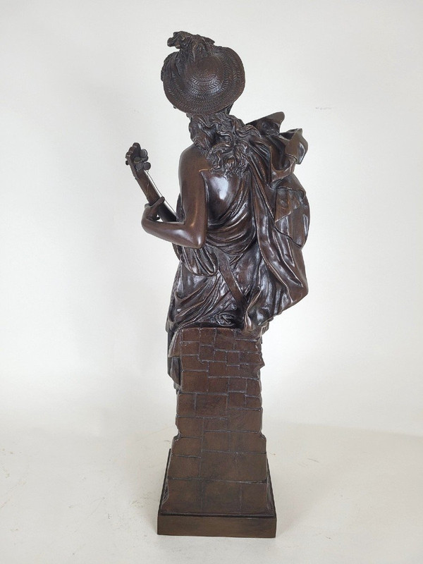 Carrier-Belleuse, Zikade, große signierte Bronze, 19. Jahrhundert