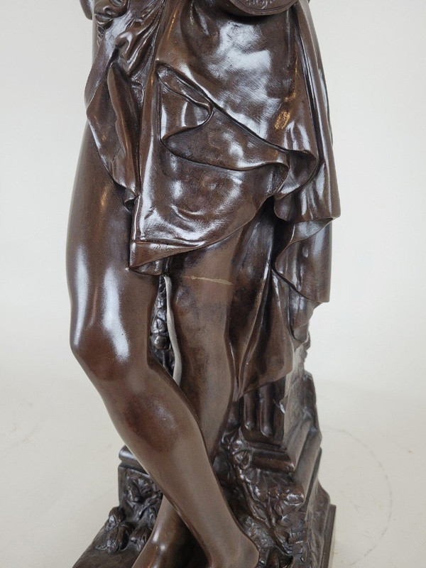Carrier-Belleuse, Zikade, große signierte Bronze, 19. Jahrhundert