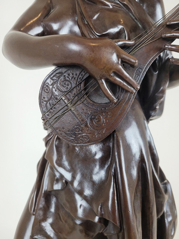 Carrier-Belleuse, Zikade, große signierte Bronze, 19. Jahrhundert