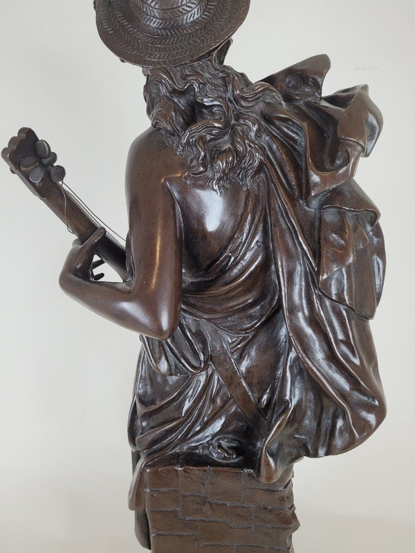 Carrier-Belleuse, Zikade, große signierte Bronze, 19. Jahrhundert