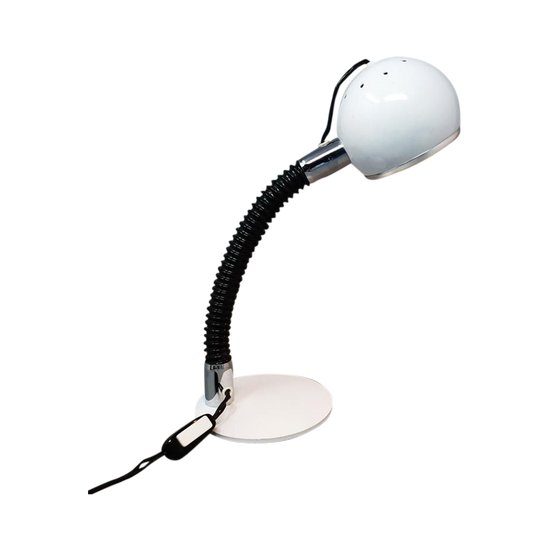 Stunning white Eyeball table lamp from the 1970s by Reggiani.