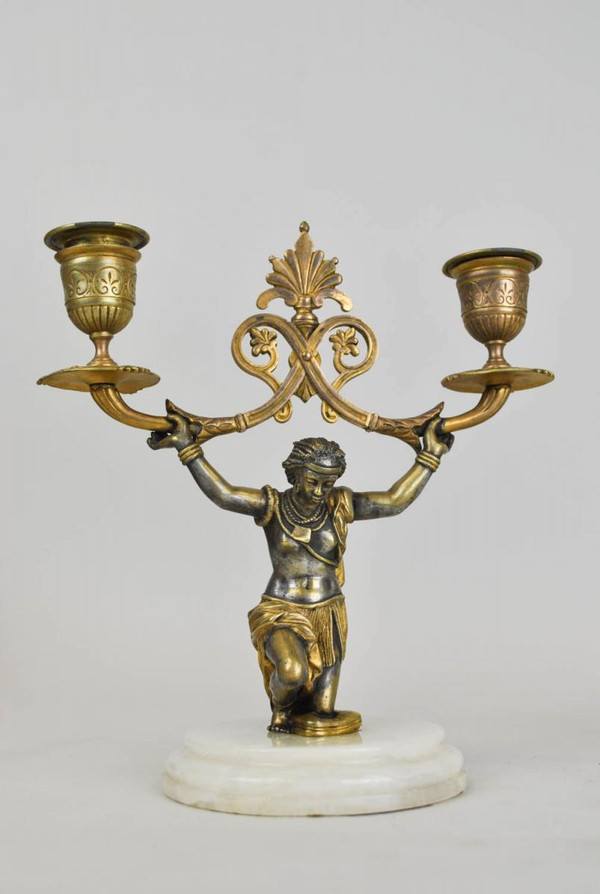 *Offre spéciale  *Coppia di candelabri nubiani, XIX secolo