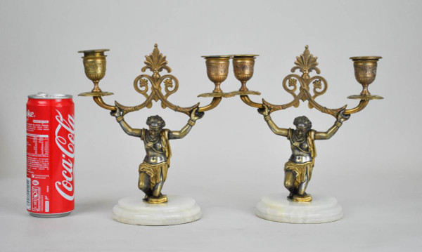 *Offre spéciale  *Coppia di candelabri nubiani, XIX secolo