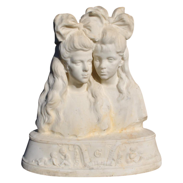 *Offre spéciale *Busti di giovani donne, marmo di Carrara, fine XIX secolo