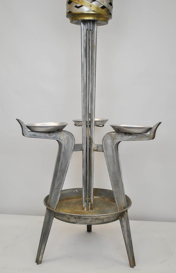 Planter In Silver And Gold Brass, 1950s