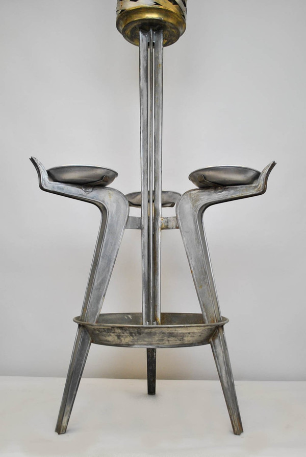 Planter In Silver And Gold Brass, 1950s