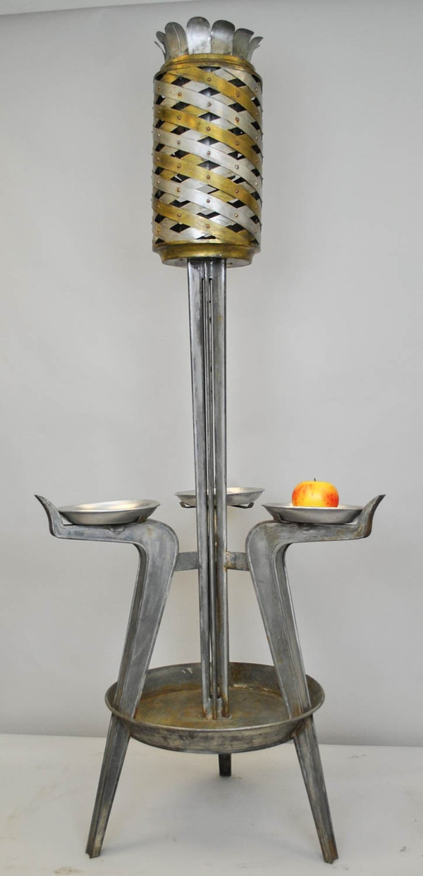 Planter In Silver And Gold Brass, 1950s