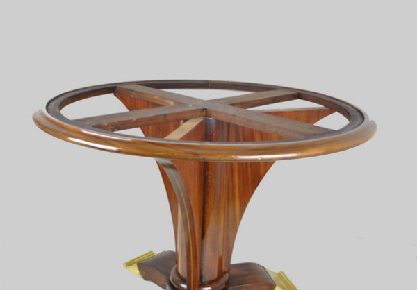 Jules Leleu, Guéridon art déco En Acajou, XXème Siècle