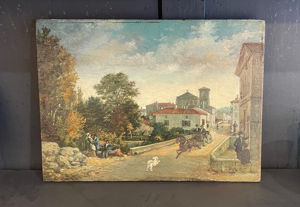 Huile sur bois, XIXe siècle 