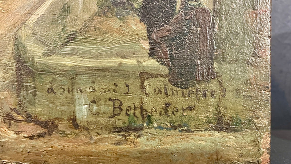 Huile sur bois, XIXe siècle 