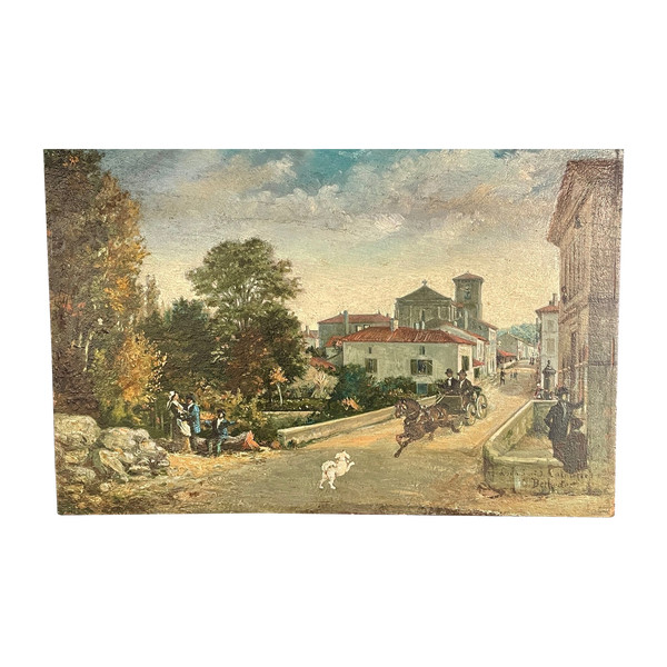 Huile sur bois, XIXe siècle 