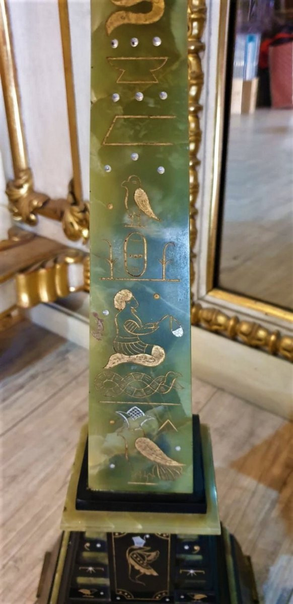 *Offre spéciale  * Egyptomania Trim, In Marble And Onyx, 19th Century