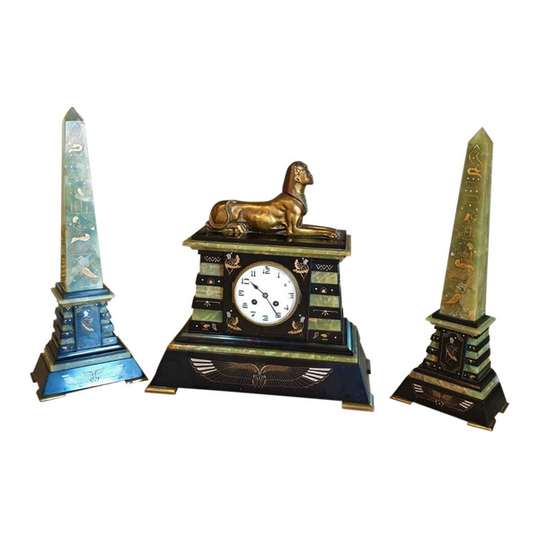 *Offre spéciale  * Egyptomania Trim, In Marble And Onyx, 19th Century