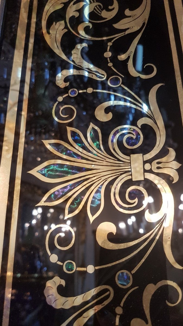 Églomisé Glass Frame, Signed Bucelli & Figli Ferrara, Napoleon III