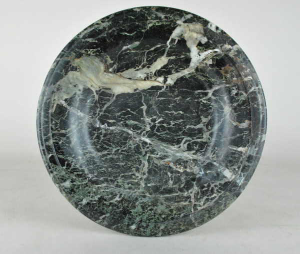 Coppa In Marmo E Putto In Bronzo Argentato, XIX Secolo