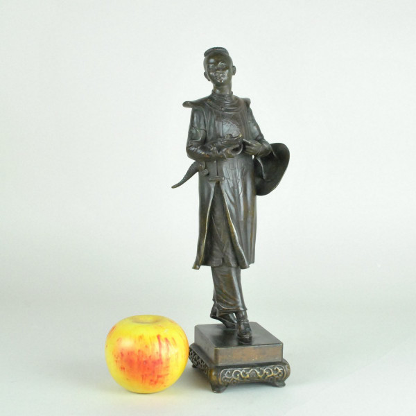 Coccodrillo cinese in bronzo, modello raro di H Galy, XIX secolo