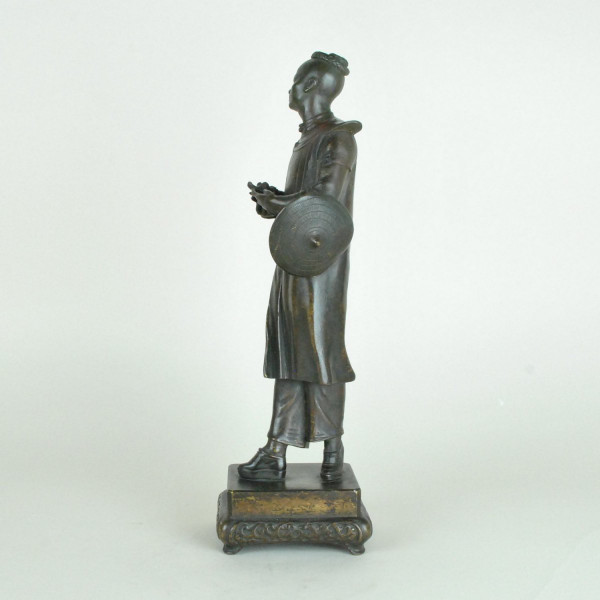 Coccodrillo cinese in bronzo, modello raro di H Galy, XIX secolo