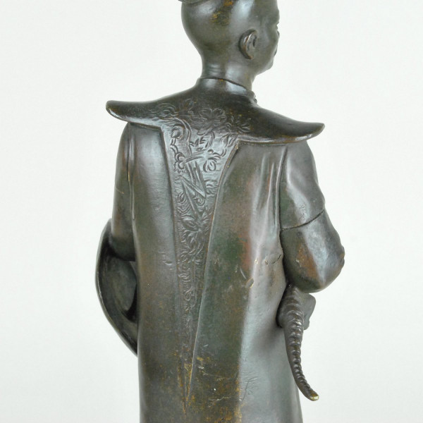 Coccodrillo cinese in bronzo, modello raro di H Galy, XIX secolo