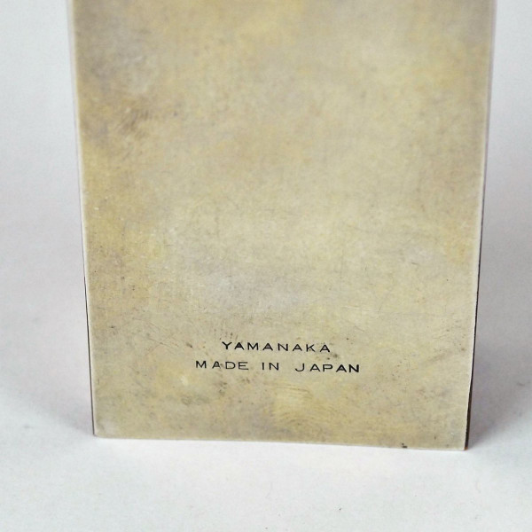 Inkwell And Matchbox In Enameled Silver Metal, Yamanaka, Art Deco 20th Century