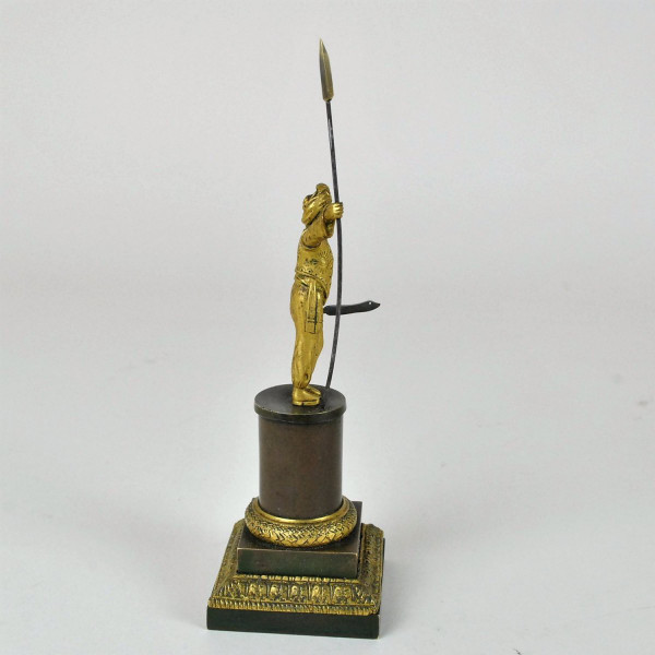 Turc à La Lance, Bronze Double Patine, 19eme Siècle