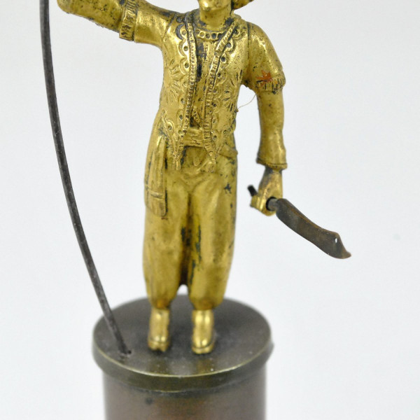 Turc à La Lance, Bronze Double Patine, 19eme Siècle