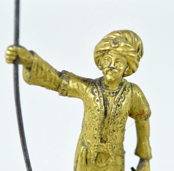 Turc à La Lance, Bronze Double Patine, 19eme Siècle