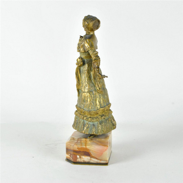 *Offre spéciale *Marquet, Chryselephantine élégante Jeune Femme, Signée, Fin 19ème Siècle