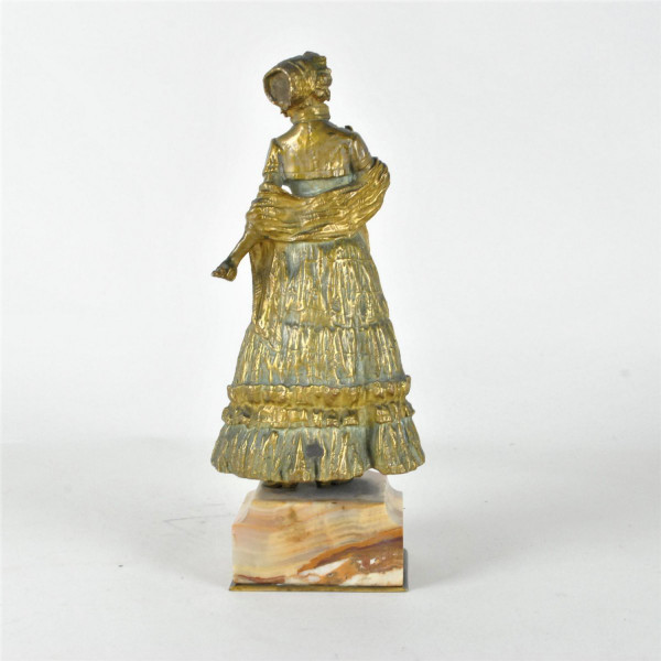 *Offre spéciale *Marquet, Chryselephantine élégante Jeune Femme, Signée, Fin 19ème Siècle