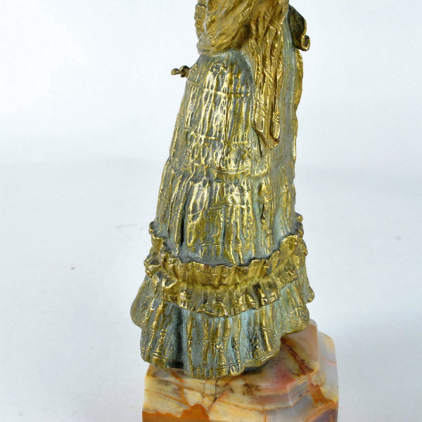 *Offre spéciale *Marquet, Chryselephantine élégante Jeune Femme, Signée, Fin 19ème Siècle