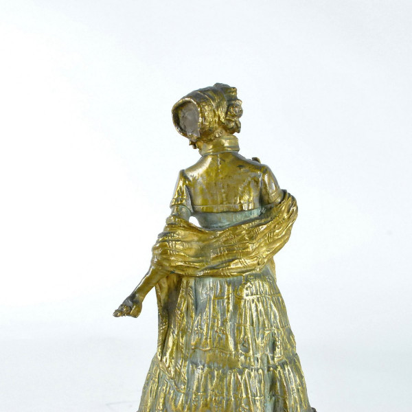 *Offre spéciale *Marquet, Chryselephantine élégante Jeune Femme, Signée, Fin 19ème Siècle