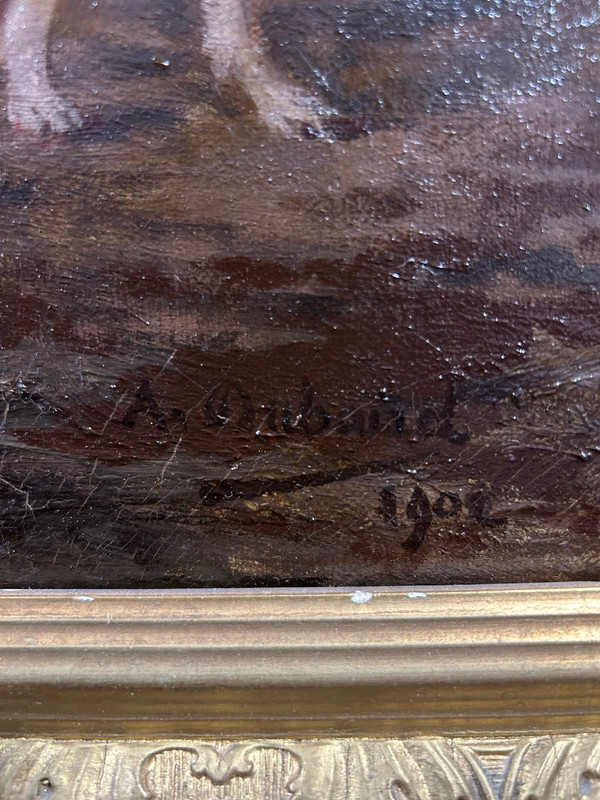 Gemälde – Öl auf Leinwand Jagd – signiert und datiert 1902