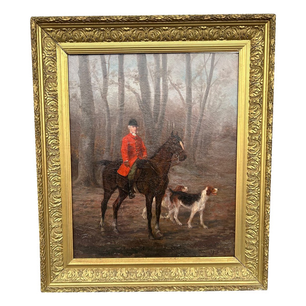 Peinture - Huile Sur Toile Chasse Ã  Courre - SignÃ© Et DatÃ© 1902