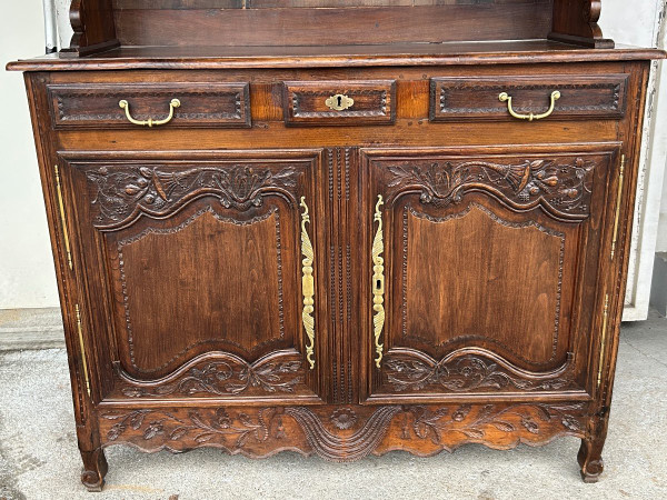 Buffet Vaisselier Normand En Frêne De Style Louis XV époque XIXéme Siècle