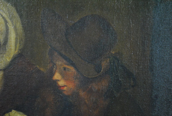 Olio Su Tela, Scena Di Interno, Scuola Settentrionale, XIX Secolo
