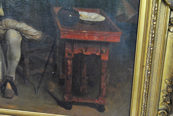 Olio Su Tela, Scena Di Interno, Scuola Settentrionale, XIX Secolo