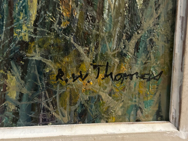 R W Thomas Huile Sur Isorel Vers 1950 - 60  Vue De Village