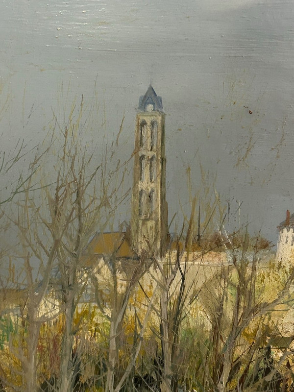 R W Thomas Huile Sur Isorel Vers 1950 - 60  Vue De Village