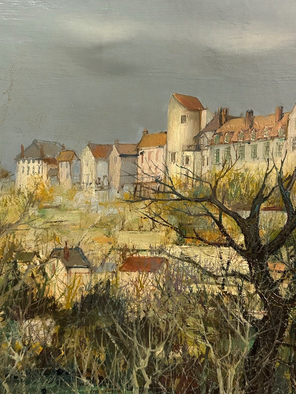 R W Thomas Huile Sur Isorel Vers 1950 - 60  Vue De Village