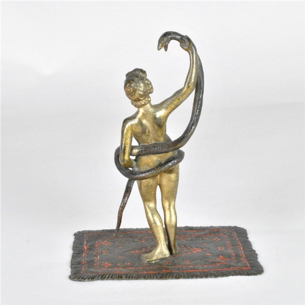 Vienna Bronzo, Nudo Orientale Con Serpente, XIX Secolo