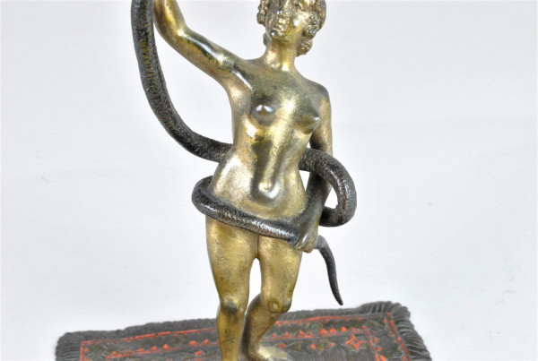 Vienna Bronzo, Nudo Orientale Con Serpente, XIX Secolo