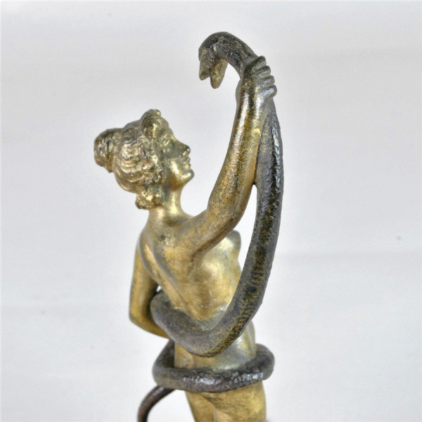 Vienna Bronzo, Nudo Orientale Con Serpente, XIX Secolo