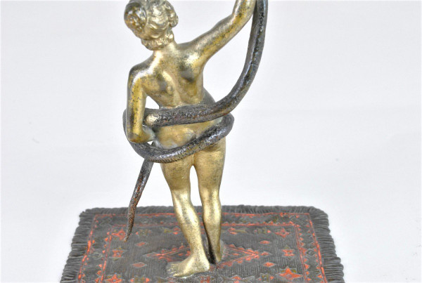 Vienna Bronzo, Nudo Orientale Con Serpente, XIX Secolo