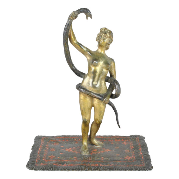 Vienna Bronzo, Nudo Orientale Con Serpente, XIX Secolo